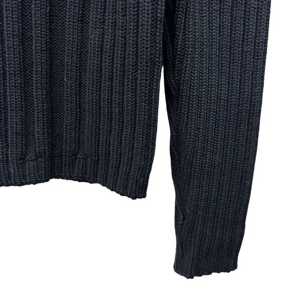 Italmode Made in Italy Ribbed Merino Wool Turtleneck Sweater, Black, Size Small - Picture 5 of 10